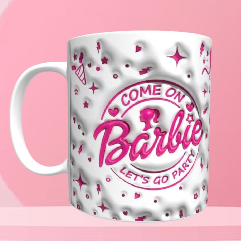 3D Barbie Inflated Mug 3D Puffy Mug 3D Barbie Puff Mug